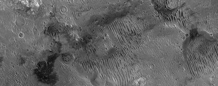 Central Uplift of Impact Crater North of Eos Chasma