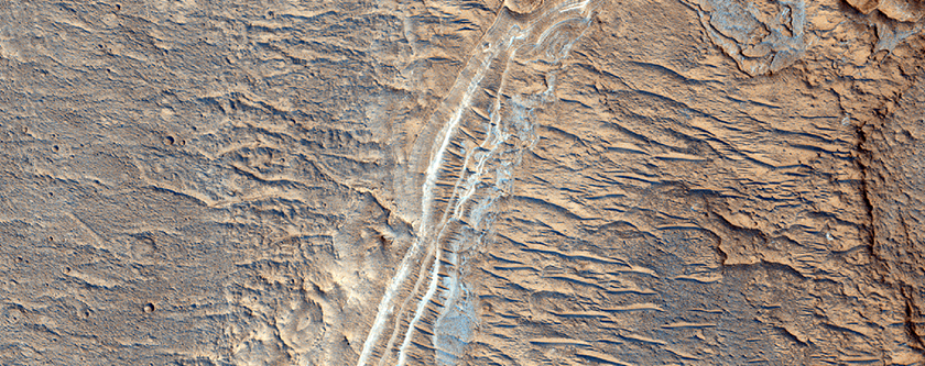Mglicher Rand eines Sees in Shalbatana Vallis