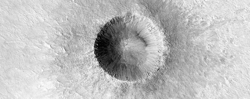 Un cratre bien conserv dans Ares Vallis
