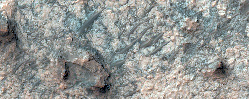 Light-Toned Outcrops in Crater Floor