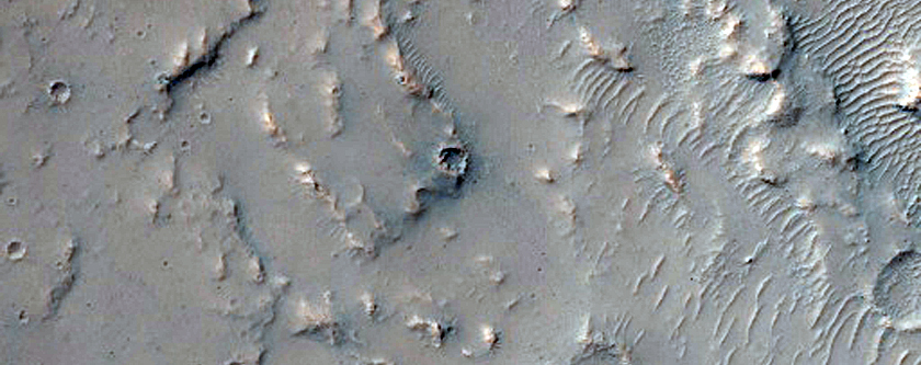 Crater Overtopped by Flow