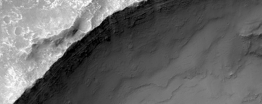 Layers Exposed in Crater in Solis Planum