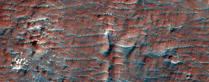 Light-Toned Deposits North of Eberswalde Crater