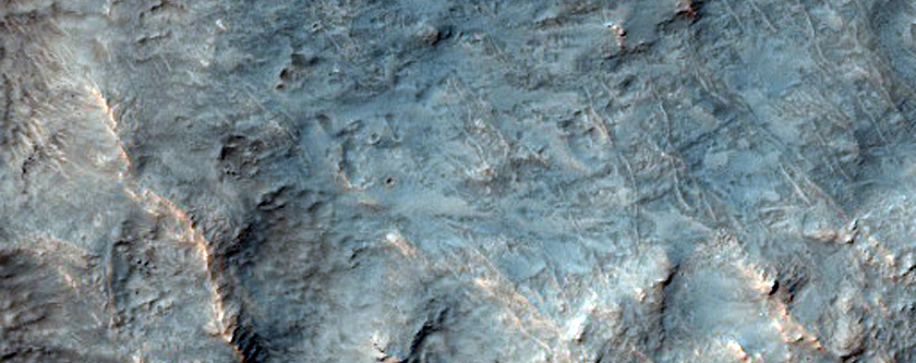 Colorful Crater Rim in Northeast Hellas Planitia