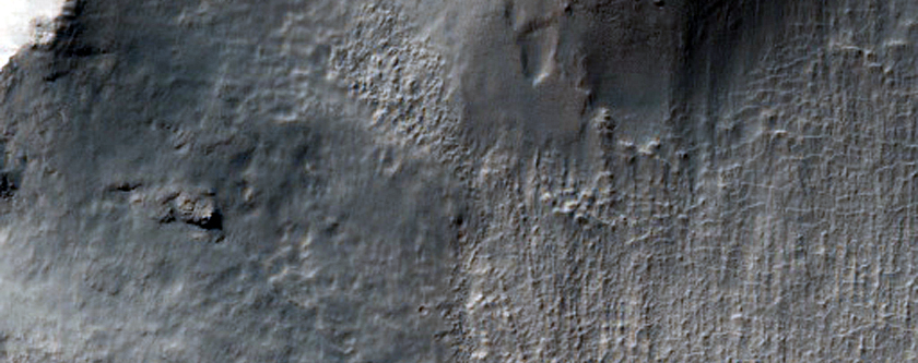 Well-Preserved Gullied Crater with Central Peak
