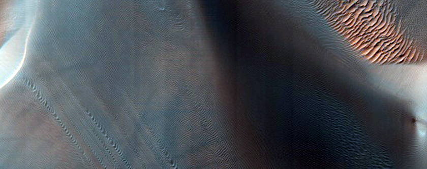 Eolian Features in Rabe Crater