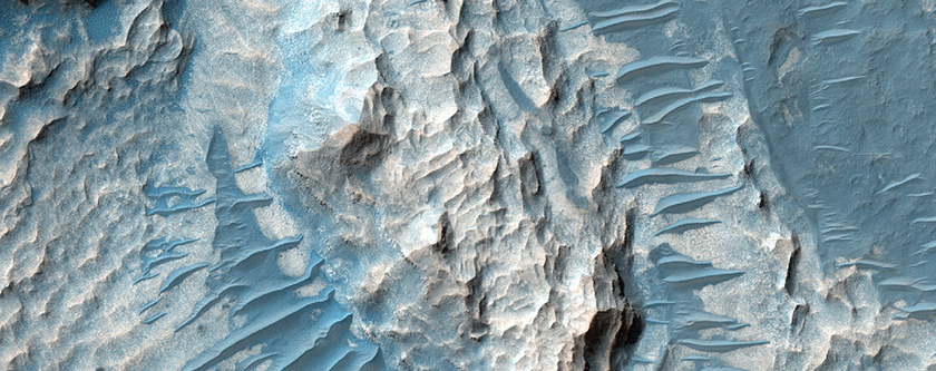 Layered Light-Toned Crater-Filling Material in Northwest Hellas Region