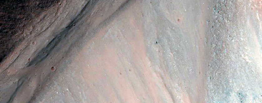 Clean Exposures of Bedrock along Coprates Chasma Wallrock