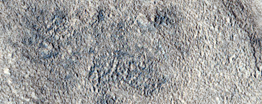 Channels Cutting Across Deposit in Crater in Arabia Terra