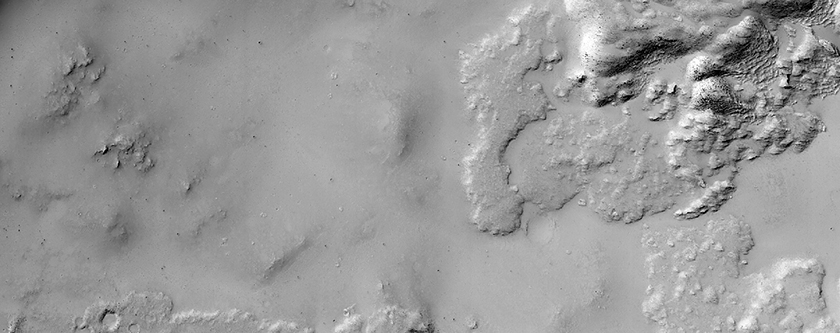 Lava Flow in a Depression in Memnonia Fossae Region