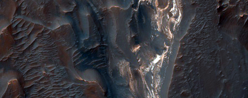 Light-Toned Deposits Exposed along Coprates Chasma Wallrock