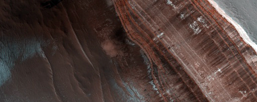 Avalanche Monitoring at Steep North Polar Scarp