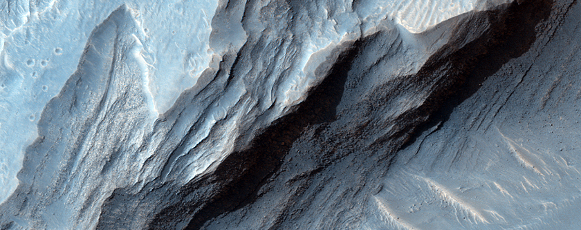 Gale Crater Mound with Possible Sulfates