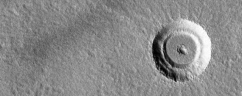 Arcadia Planitia’daki muhtemel taraçalı krater