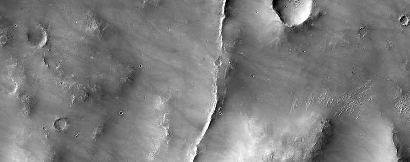 High-Standing Curvilinear Ridge in Noachis Terra
