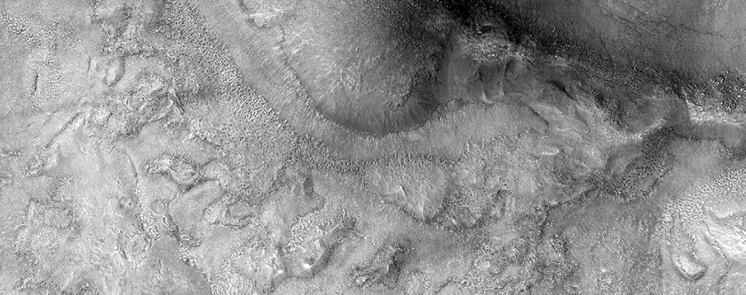 Crater with Fractured Ejecta Morphology