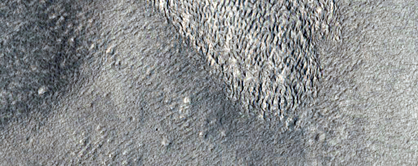 Zwei Krater zusammen mit Boden und Wand von Mamers Valles
