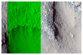 Resistant Material Below Crater Cut by Capri Chasma Wall
