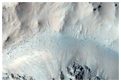 Gullies on Hills in Center of Hale Crater