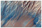 Slopes South of Large Crater in Coprates Chasma