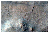 Crater with Gullies and Wall Rock