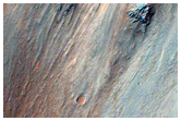 Dune Source in Crater with Wind Streaks Near Valles Marineris