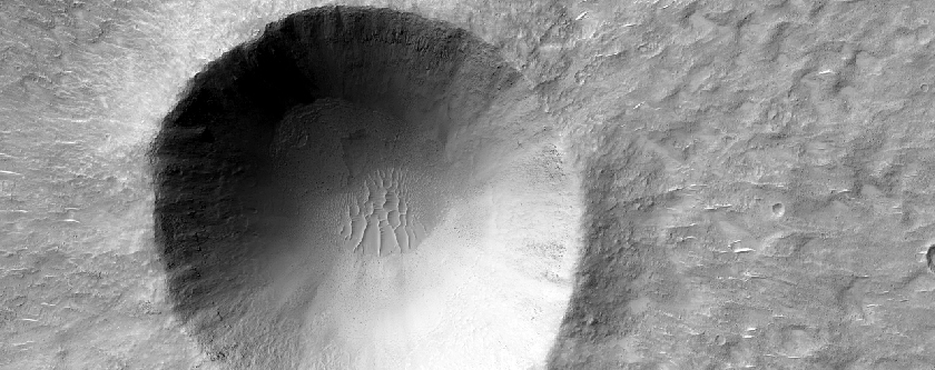 Parvus crater nuper effectus