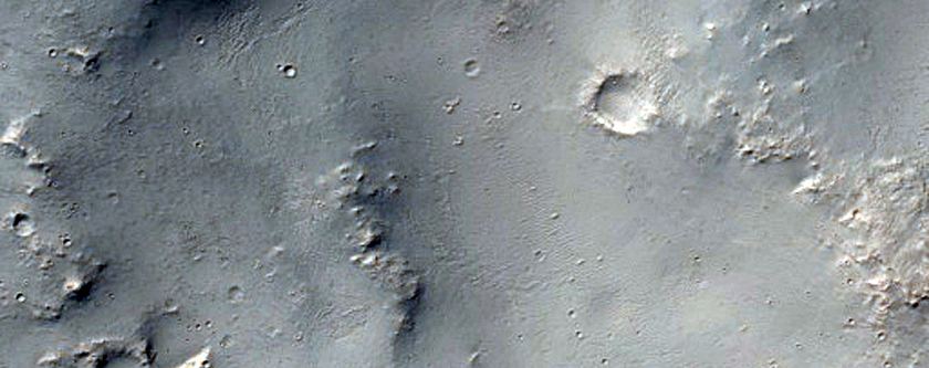 Ventaglio di materiale sul fondo di un cratere