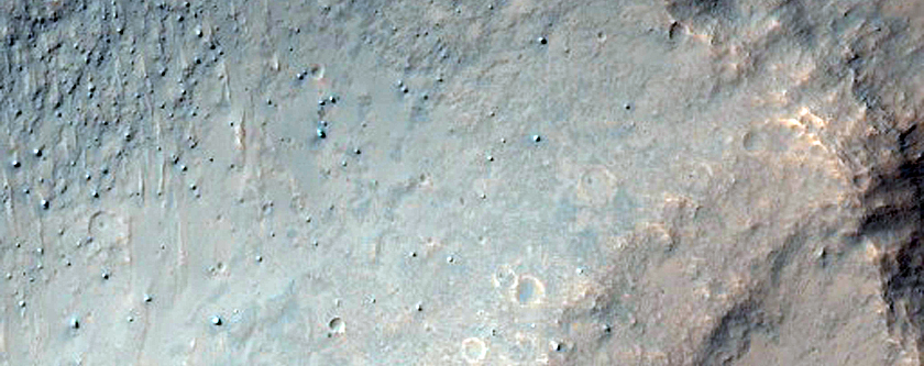 Large Cut Crater in Capri Chasma