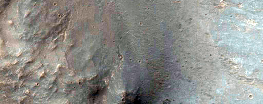 Kolista niecka w zachodniej części kanionu Melas Chasma