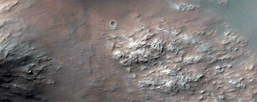 Megabreccia in Central Uplift in Hesperia Planum