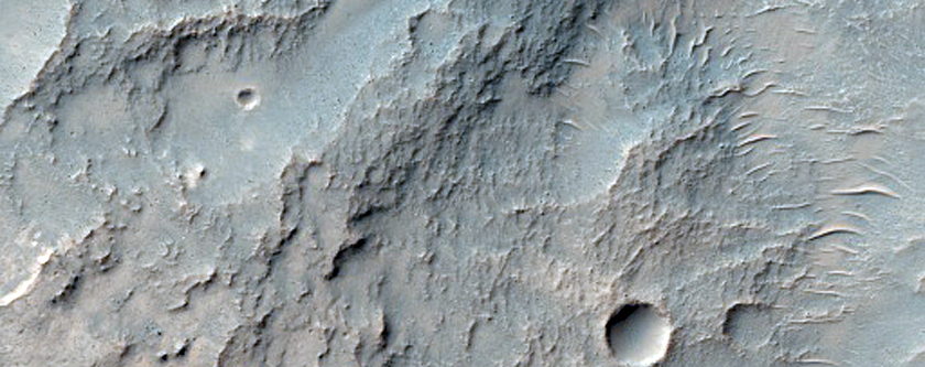 Lobate Crater Ejecta Wall and Floor in Terra Sirenum