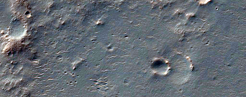 Degraded Crater Rim Near Hadriaca Patera