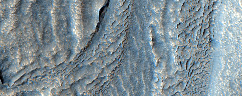 Fretted Terrain and Mesas in CTX Image 