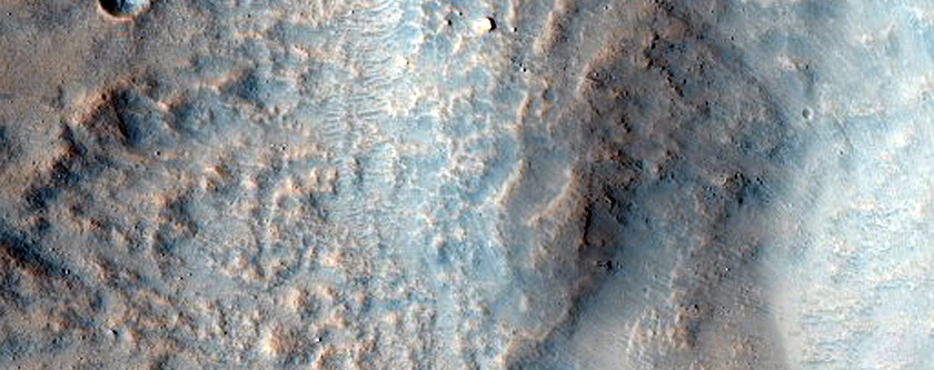 Crater with Gullies and Steep Slopes