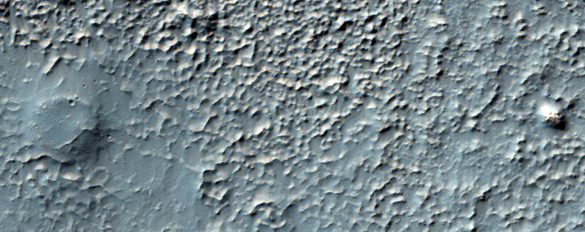 Region North of Argyre Region Covered with Ejecta from Hale Crater