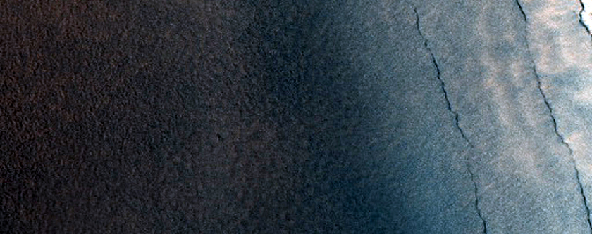 Gullies in Northern Mid-Latitude Crater in Acidalia Colles