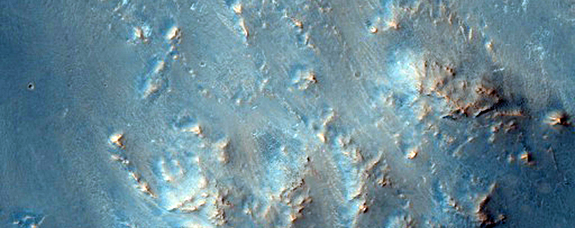 Impact Crater Exposing Bedrock West of Nili Fossae