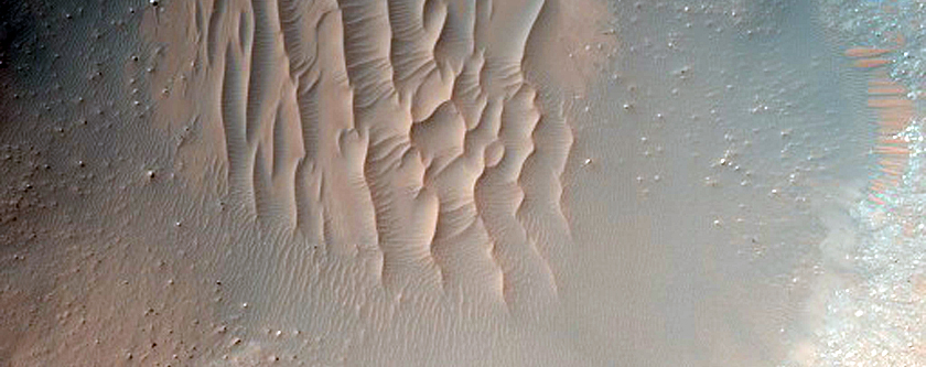 Crater Exposing Fill in Larger Crater