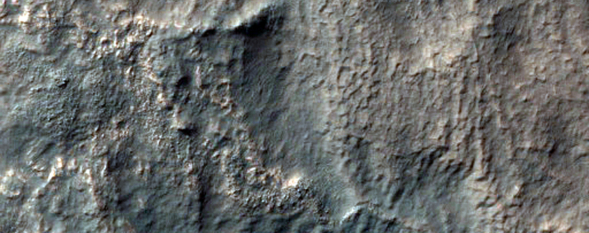Layers Exposed in Circular Depression in Hellas Planitia