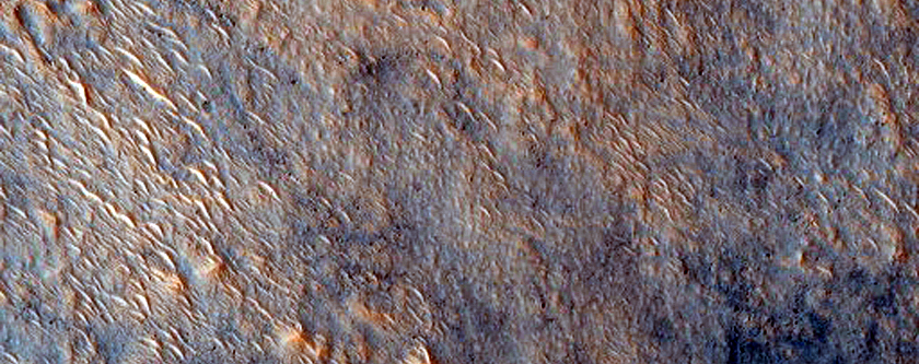 Crater with Dark Ejecta in Protonilus Mensae
