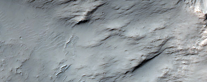 Lava Flow Embaying Crater Ejecta