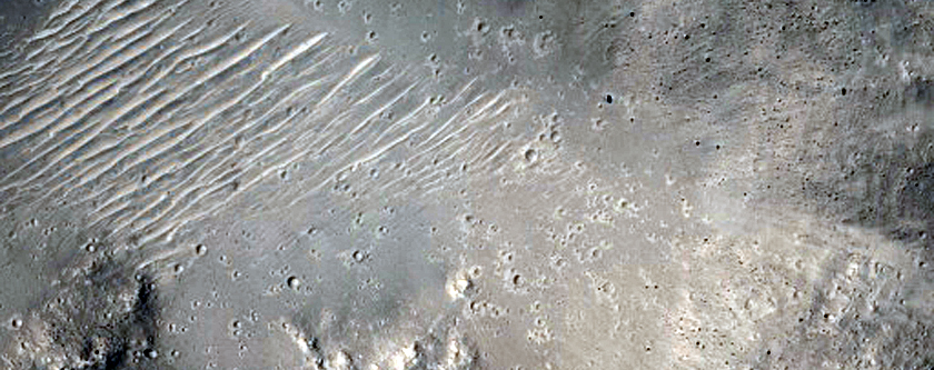 Flow-Ejecta Crater with Distinctive Pitted Central Peak