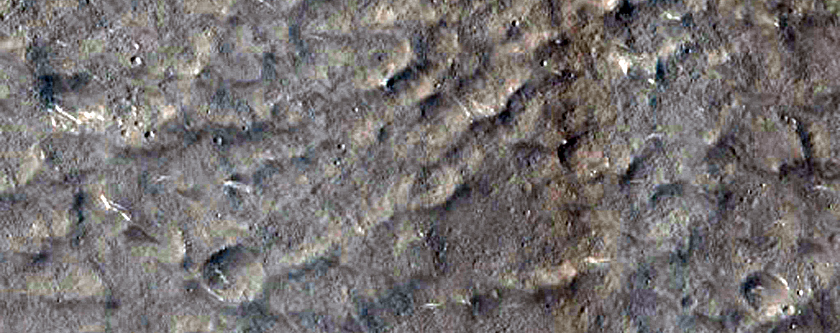 Ridge Changing into Trough in Utopia Planitia