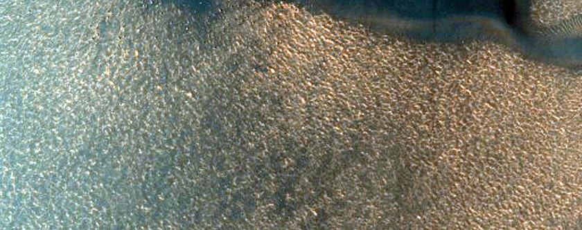 Dark Dunes on Crater Floor in Far North