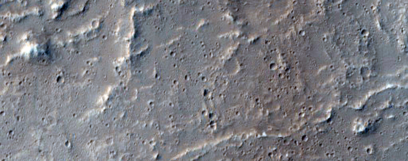 Knobs Embayed by Lava Near Olympus Mons