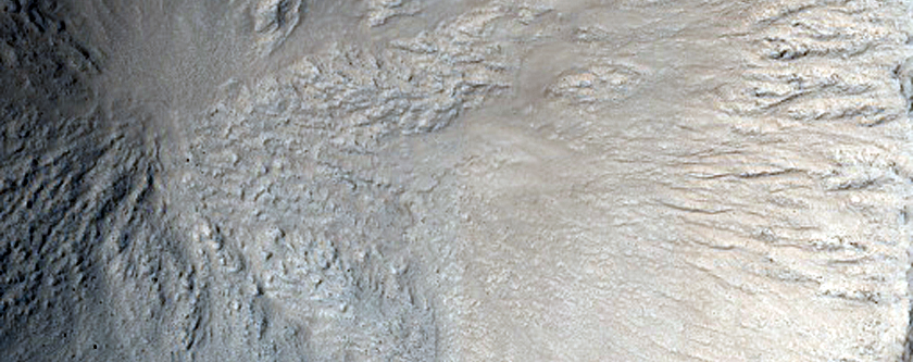 Mid-Latitude Crater with Steep Slopes