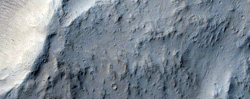 Ejecta Blanket and Superposed Crater