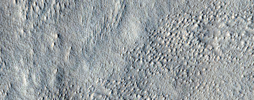 Crater Wall with Pasted on Material in Arcadia Planitia