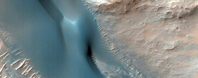 Monitor Slopes of Crater in Coprates Chasma